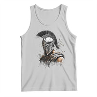Ancient Spartan Warrior Watercolor Splatter Graphic Tank Top Greek Mythology Enthusiast History Gift