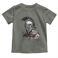 Ancient Spartan Warrior Watercolor Splatter Graphic Toddler T Shirt Greek Mythology Enthusiast History Gift