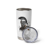 Ancient Spartan Warrior Watercolor Splatter Graphic Tumbler Cup Greek Mythology Enthusiast History Gift