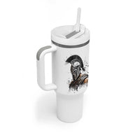 Ancient Spartan Warrior Watercolor Splatter Graphic Tumbler With Handle Greek Mythology Enthusiast History Gift