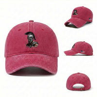 Ancient Spartan Warrior Watercolor Splatter Graphic Washed Cotton Baseball Cap Greek Mythology Enthusiast History Gift