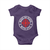 Make No Peace With Evil Jerusalem Cross Baby Onesie Christian Warrior Crusader Emblem Graphic