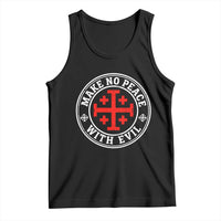 Make No Peace With Evil Jerusalem Cross Tank Top Christian Warrior Crusader Emblem Graphic