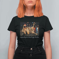 Support Your Local Egg Dealer Chicken Sipping Iced Coffee Graphic T Shirt For Women Funny Homesteading Farm Life