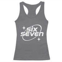 Funny Six Seven Racerback Tank Top Cool 67 Meme Y2K Gen Alpha Slang - Wonder Print Shop