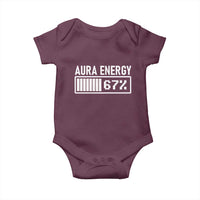 Funny Aura Energy at 67 Baby Onesie Six Seven Viral Meme 6 7 Gen Alpha Slang - Wonder Print Shop