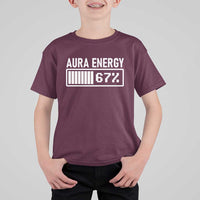 Funny Aura Energy at 67 T Shirt For Kid Six Seven Viral Meme 6 7 Gen Alpha Slang - Wonder Print Shop