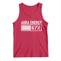Funny Aura Energy at 67 Tank Top Six Seven Viral Meme 6 7 Gen Alpha Slang - Wonder Print Shop