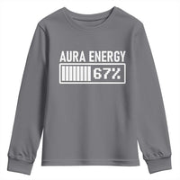 Funny Aura Energy at 67 Youth Sweatshirt Six Seven Viral Meme 6 7 Gen Alpha Slang - Wonder Print Shop