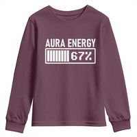Funny Aura Energy at 67 Youth Sweatshirt Six Seven Viral Meme 6 7 Gen Alpha Slang - Wonder Print Shop