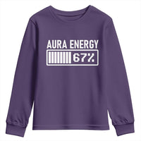 Funny Aura Energy at 67 Youth Sweatshirt Six Seven Viral Meme 6 7 Gen Alpha Slang - Wonder Print Shop