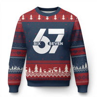 Funny Six Seven 67 Meme Ugly Christmas Sweater Bold Graphic - Wonder Print Shop