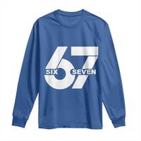 Funny Six Seven 67 Meme Long Sleeve Shirt Bold Graphic - Wonder Print Shop