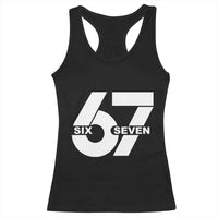 Funny Six Seven 67 Meme Racerback Tank Top Bold Graphic - Wonder Print Shop