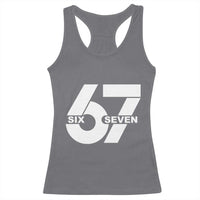 Funny Six Seven 67 Meme Racerback Tank Top Bold Graphic - Wonder Print Shop
