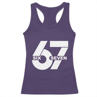 Funny Six Seven 67 Meme Racerback Tank Top Bold Graphic - Wonder Print Shop