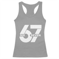 Funny Six Seven 67 Meme Racerback Tank Top Bold Graphic - Wonder Print Shop