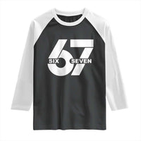 Funny Six Seven 67 Meme Raglan Shirt Bold Graphic - Wonder Print Shop