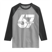 Funny Six Seven 67 Meme Raglan Shirt Bold Graphic - Wonder Print Shop