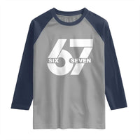Funny Six Seven 67 Meme Raglan Shirt Bold Graphic - Wonder Print Shop