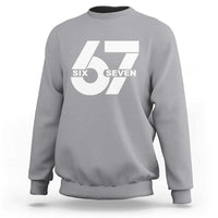 Funny Six Seven 67 Meme Sweatshirt Bold Graphic - Wonder Print Shop