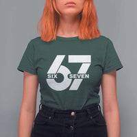 Funny Six Seven 67 Meme T Shirt For Women Bold Graphic - Wonder Print Shop