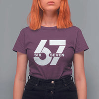 Funny Six Seven 67 Meme T Shirt For Women Bold Graphic - Wonder Print Shop