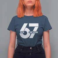Funny Six Seven 67 Meme T Shirt For Women Bold Graphic - Wonder Print Shop