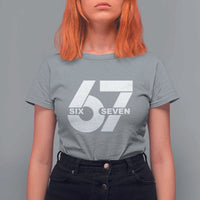 Funny Six Seven 67 Meme T Shirt For Women Bold Graphic - Wonder Print Shop