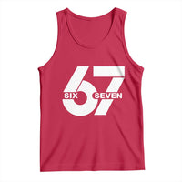 Funny Six Seven 67 Meme Tank Top Bold Graphic - Wonder Print Shop