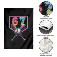 Funny Six Seven Baseball Drip Garden Flag Number 67 Meme Drippy Bats - Wonder Print Shop