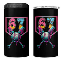 Funny Six Seven Baseball Drip 4 in 1 Can Cooler Tumbler Number 67 Meme Drippy Bats - Wonder Print Shop