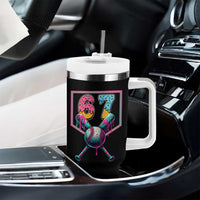 Funny Six Seven Baseball Drip Tumbler With Handle Number 67 Meme Drippy Bats - Wonder Print Shop