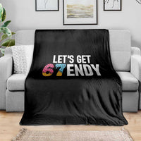 Funny Six Seven 67 Throw Blanket Lets Get Sendy 6 7 Meme Icecream - Wonder Print Shop