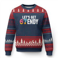 Funny Six Seven 67 Ugly Christmas Sweater Lets Get Sendy 6 7 Meme Icecream - Wonder Print Shop