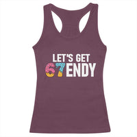 Funny Six Seven 67 Racerback Tank Top Lets Get Sendy 6 7 Meme Icecream - Wonder Print Shop