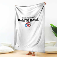 Here For The Benito Bowl Throw Blanket Funny Puerto Rican Football Party Celebration