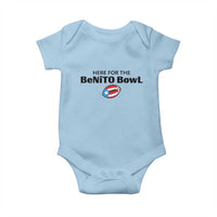 Here For The Benito Bowl Baby Onesie Funny Puerto Rican Football Party Celebration