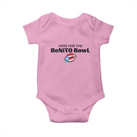 Here For The Benito Bowl Baby Onesie Funny Puerto Rican Football Party Celebration