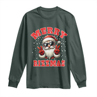 Funny Santa Rizz Christmas Long Sleeve Shirt Merry Rizzmas Claus Funny Xmas