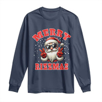 Funny Santa Rizz Christmas Long Sleeve Shirt Merry Rizzmas Claus Funny Xmas