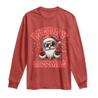 Funny Santa Rizz Christmas Long Sleeve Shirt Merry Rizzmas Claus Funny Xmas