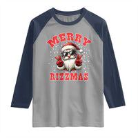 Funny Santa Rizz Christmas Raglan Shirt Merry Rizzmas Claus Funny Xmas