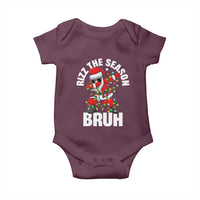 Funny Dabbing Santa Rizz Christmas Baby Onesie Rizz The Season Bruh Xmas Lights
