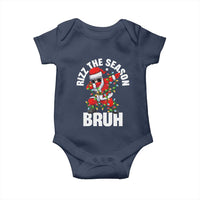 Funny Dabbing Santa Rizz Christmas Baby Onesie Rizz The Season Bruh Xmas Lights