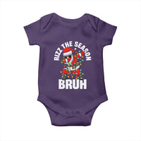 Funny Dabbing Santa Rizz Christmas Baby Onesie Rizz The Season Bruh Xmas Lights
