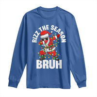 Funny Dabbing Santa Rizz Christmas Long Sleeve Shirt Rizz The Season Bruh Xmas Lights