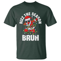 Funny Dabbing Santa Rizz Christmas T Shirt Rizz The Season Bruh Xmas Lights - Wonder Print Shop