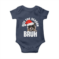 Funny Rizz Christmas Raccoon Baby Onesie Rizz The Season Bruh Santa Hat