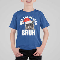 Funny Rizz Christmas Raccoon T Shirt For Kid Rizz The Season Bruh Santa Hat - Wonder Print Shop